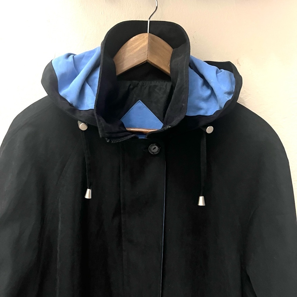 London Fog Black Bomber Jacket with Blue Accents - Picture 2 of 9